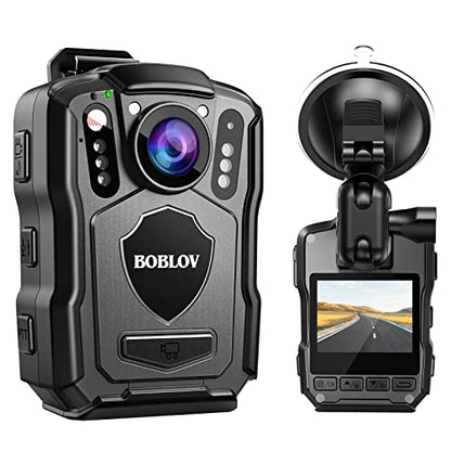 BOBLOV M5 2K GPS Body Camera, 4200mAh for 12 Hours, IP67 Waterproof, 256GB - color: Black