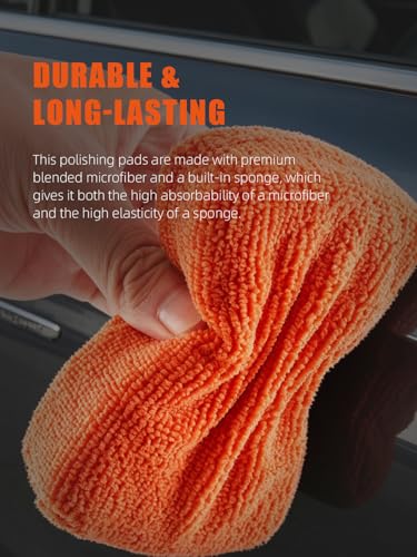 Microfiber Applicator Pad, SPTA Premium Microfiber Sponge and Cleaning Pads,Ultra-Soft, Safe for Sealants, Tire Dressings, Interior and Exterior Detailing, Car, Truck, SUV, RV, Motorcyle Care,10 Pack