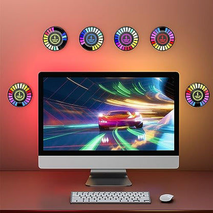 Voice Activated Rhythm Light, Sound Activated LED Lights, RGB Colorful Magnetic Pickup Music Sync Lights, Rechargeable ambient Lights for Car, Party, Desktop, DJ, Gaming Room