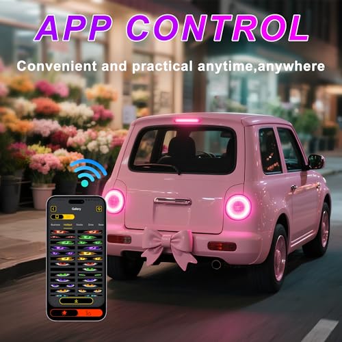led Eyes for car Windshield-programmable led Sign，Devil Eyes Light for Windshield with Dynamic Patterns, APP/Remote Control, IP68 Waterproof, USB Powered for Cars/Trucks/RVs，1PCS （14.7"x3.6"） - color: 14.7*3.6 Inch-1PCS