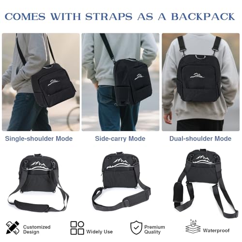 Trunk Organizer Multifunction Backpack, Upgrade Design Trunk Cubby Storage bag, Cargo Side Pocket Backseat Organizer For Toyota RAV4 accessories 2019-2025, Shopping, Camping Black, 1 pc