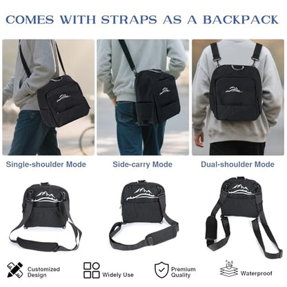 Trunk Organizer Multifunction Backpack, Upgrade Design Trunk Cubby Storage bag, Cargo Side Pocket Backseat Organizer For Toyota RAV4 accessories 2019-2025, Shopping, Camping Black, 1 pc