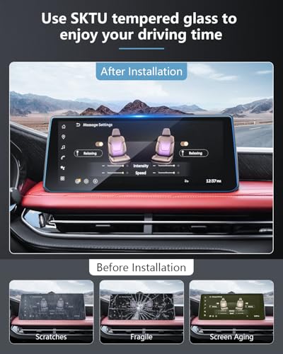 SKTU for 2027 Infiniti QX65 Screen Protector 12.3 Inch for 2027+ Infiniti QX65 (Luxe/Sport/Autograph) 12.3-Inch Multimedia System Screen Infiniti QX65 2027 Accessories Screen Protective Film Tempered Glass [9H Hardness, Ultra HD, Anti-Glare&Scratch] - col
