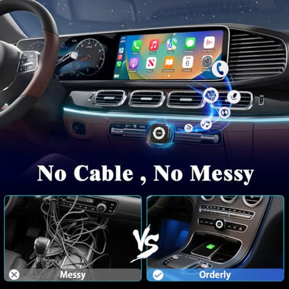 2026 Wireless CarPlay Adapter Upgrade Wired CarPlay to Wireless, Mini USB Design for Cars with Built-in Wired Apple CarPlay Plug and Play Easy Use Fast Stable Connection Car Play for iPhone - color: Black