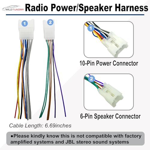 10Pin&6Pin Radio Wiring Harness with Antenna Kit Compatible with Toyota Camry Corolla RAV4 4Runner Highlander Prius Aftermarket Radio Stereo Wire Harness Adapter Car Stereo Power Speaker Wire Harness - style: 10+6Pin Harness+Antenna