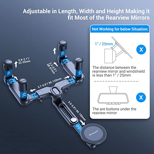 PROfezzion Car Rearview Mirror Magnetic Phone Mount Holder for MagSafe - style: Car Rearview Mirror or Vent