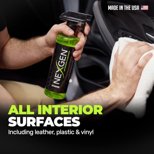 Nexgen Interior Cleaner (16oz) - UV Protection & Residue-Free Professional Finish - On-The-Go Car Detailing - Car Cleaning Supplies - for Leather, Dash, Glass & Upholstery