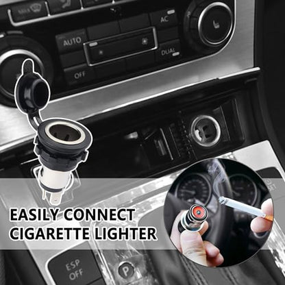 Car Cigarette Lighter Socket,Dustproof Automotive Replacement 12V Power Outlet,Universal Cigarette Lighter Outlet Car Accessories Interior for Car Truck SUV Marine ATV (Cigarette Lighter Socket) - color: Cigarette Lighter Socket