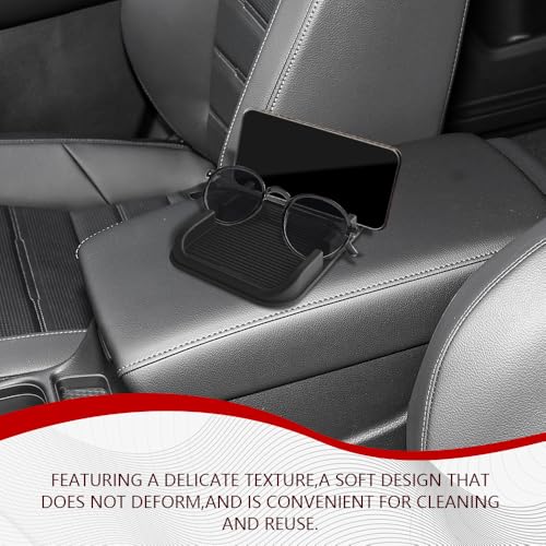 Car Dashboard Anti-Slip Mat Cell Phone Holder, Double-Groove Sticky Gel Pad with Number Plate, Multifunctional Car Dash Storage Mat for Navigation Smartphone Sunglass Keys (Black) - color: Black