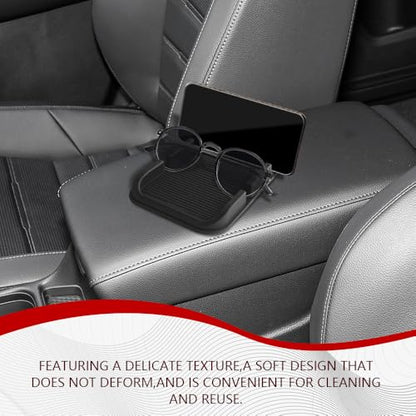 Car Dashboard Anti-Slip Mat Cell Phone Holder, Double-Groove Sticky Gel Pad with Number Plate, Multifunctional Car Dash Storage Mat for Navigation Smartphone Sunglass Keys (Black) - color: Black