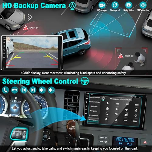 4+64GB Car Radio for Toyota Sienna 2015-2017 with Wireless Carplay & Android Auto, Android 13 IPS HD Car Stereo with Voice Control Bluetooth 5.2 FM RDS DSP EQ SWC GPS WiFi Backup Camera - color: For Sienna 2015-2018