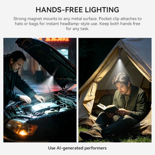 S52 EDC Rechargeable Tactical Pen Light, 1200Lm Magnetic Pocket Light