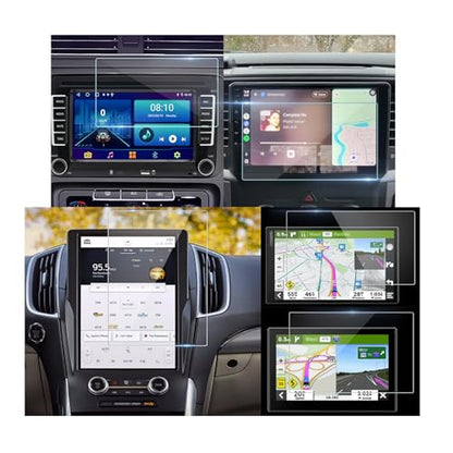 154x92mm Car Screen Protector for Stereo Radio, 9H HD Clear Tempered Glass - size: 154x92 mm