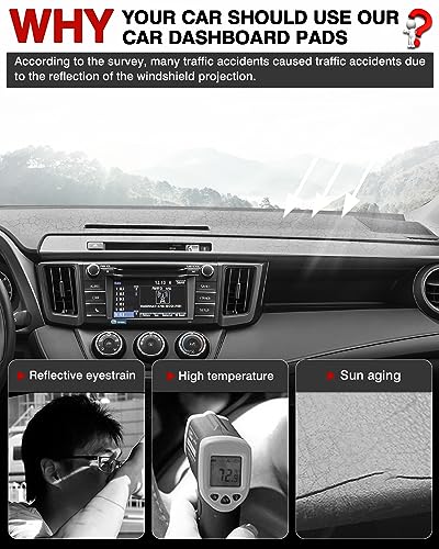 Cartist Custom Fit for Dash Cover Mat Toyota RAV4 2013-2018 Accessories Suede Dashboard Cover Nonslip Dashboard Mat Protector Sunshade No Glare Black - size: dash mat for Toyota RAV4 2013-2018