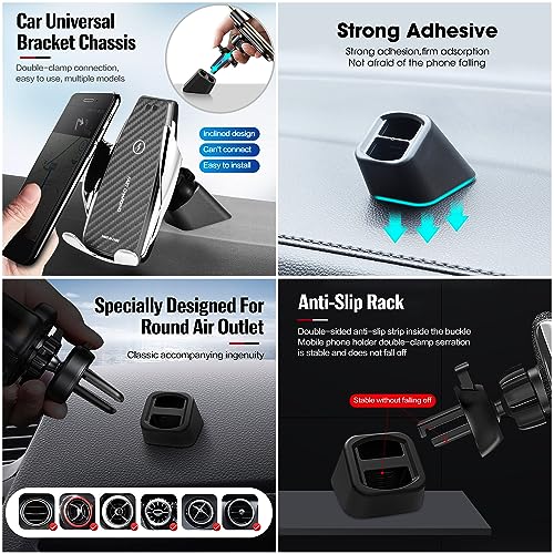 2 Pack Car Phone Holder Vent Mount Adapter Adhesive Dummy Air Vent Outlet Base Stand for Car Phone Holder Vent Clips Car Vent Phone Mount Holder Magnetic Wireless Car Charger GPS