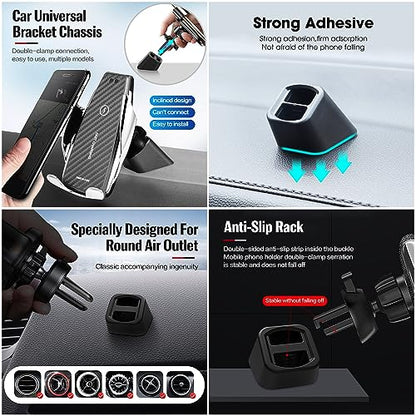 2 Pack Car Phone Holder Vent Mount Adapter Adhesive Dummy Air Vent Outlet Base Stand for Car Phone Holder Vent Clips Car Vent Phone Mount Holder Magnetic Wireless Car Charger GPS