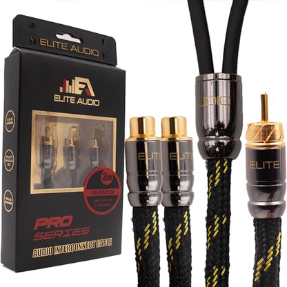 Elite Audio Pro Series 1.5 ft. 100% OFC Copper RCA Cable Y-Adapter - Single Male to Dual Female RCA - Enhanced Sound, Reduced Interference & Versatile Compatibility (Model: EA-PROY2F) - size: 1' (ft)