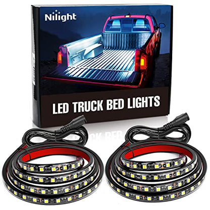 Nilight - TR-05 2PCS 60 Inch 180 LEDs Bed Strip Kit with Waterproof on/Off Switch Blade Fuse 2-Way Splitter Extension Cable for Cargo, Pickup Truck, SUV, RV, Boat , 2 Years Warranty - color: Truck Bed Light Strip