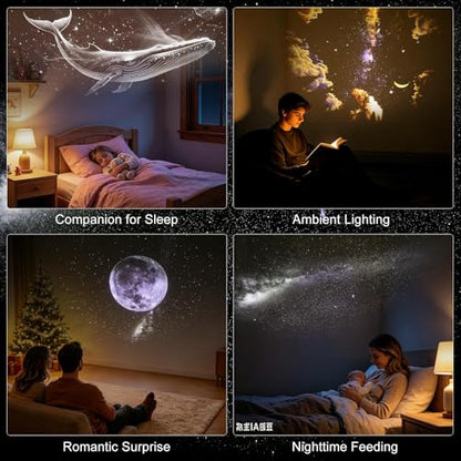 Galaxy Projector Night Light, 2-in-1 USB Portable Galaxy Star Projector Night Light, LED Ceiling/Wall Projection Lamp with 360° Rotation, USB Power for car and Bedroom, Decoration for Adults and Kids