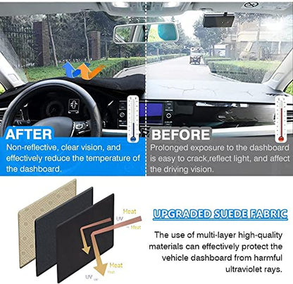 CARTIST Custom Fit for Dash Cover Toyota Tacoma 2005-2015 Dashboard Cover Mat Non-Slip Pad Carpet Sunshield Protector - size: 05-15 Tacoma(Black)