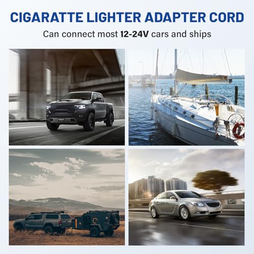 Anina 5.5x2.1mm Car Cigarette Lighter Adapter Plug Cord with Switch Button, 6.5ft 12V-24V Male Cigarette Lighter Power Supply Charger Extension Cable Fuse for Rear View Camera Monitor Car Refrigerator