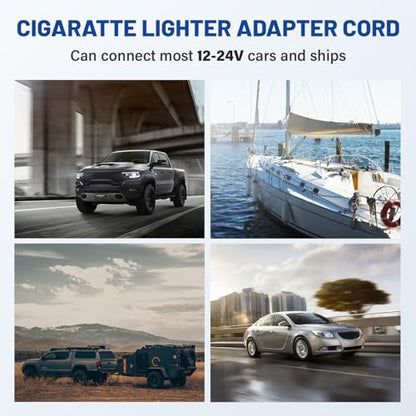 Anina 5.5x2.1mm Car Cigarette Lighter Adapter Plug Cord with Switch Button, 6.5ft 12V-24V Male Cigarette Lighter Power Supply Charger Extension Cable Fuse for Rear View Camera Monitor Car Refrigerator