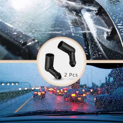 2PC Windshield Washer Hose Connector, Car Windscreen Wiper Water Hose Connector, 90 Degree Bend, Right Angle Pipe Connector, for VAUXHALL/OPEL (Pack of 2) - size: 0.75 inches x 1.02 inches (Pack of 2)