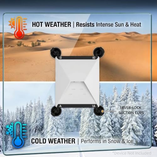 Mini Suction Cup Mount – Excellent, Reliable Car Window & Sunroof Mount for Starlink Mini, Strong Suction for Stable Signal on RVs, Boats, and Road Trips, Tool-Free Installation (Black)