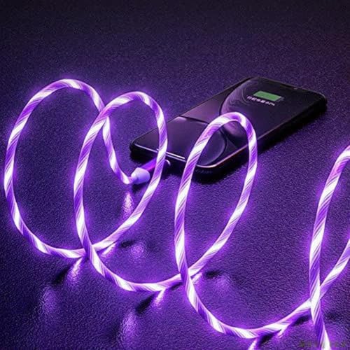 IHAO USB C to C Charger Cable PD Fast Charge and High Speed Sync Visible LED Current Flowing Compatible with All USBC Device-39Inches Purple - color: USB C TO C Purple