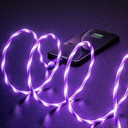 IHAO USB C to C Charger Cable PD Fast Charge and High Speed Sync Visible LED Current Flowing Compatible with All USBC Device-39Inches Purple - color: USB C TO C Purple