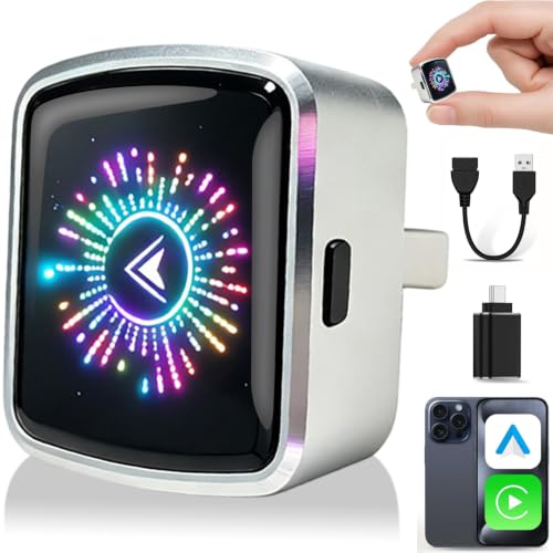 2 in 1 Wireless CarPlay Adapter and Android Auto 2026 Upgraded, Plug and Play, Fast Stable Connection Car Play for iOS 10+, Android 11+ Version, Mini USB Design Adapter with Type-C Extension (Silver) - color: Silver