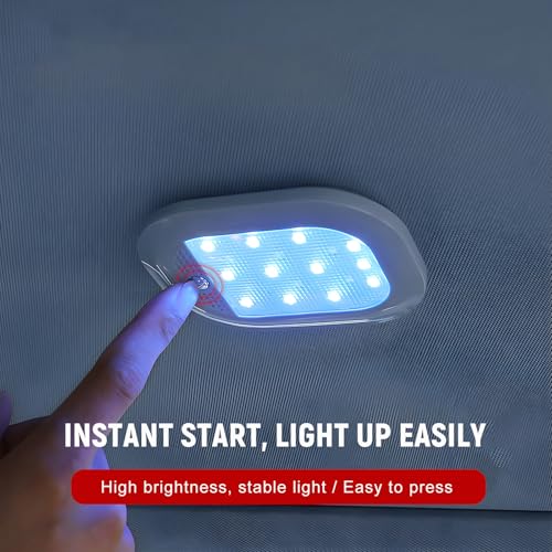 자동차 내부 천장 지붕 조명, 8가지 색상 USB 충전식 차량 돔 조명 18LED 램프, 버튼 스위치 포함, 자동차 트럭 RV 캠퍼용 범용 마그네틱 무선 돔 램프 (베이지) - color: 8가지 색상 라이트, 베이지