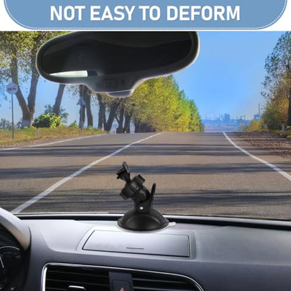 ULTECHNOVO Car Suction Mount Bracket L Shaped Dash Cam Mount for Dashboard and Windshield 360 Degree Adjustable Driving Recorder Holder for Cars Taxis Trucks