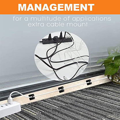 30 Pack 2 inch Zip Tie Adhesive Mounts Self Adhesive Cable Tie Base Holders with Multi-Purpose Tie wire clips with screw hole,Anchor stick on wire holder with 8 inch zip ties （Black&White） - color: 30 Pack 2" Black/White