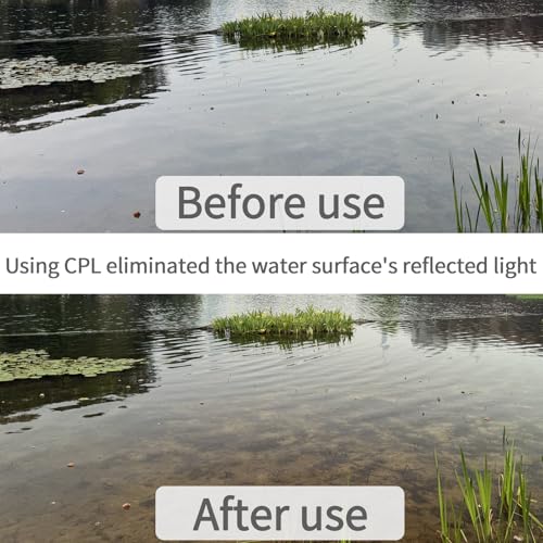 52mm CPL Filter for Phone/DSLR, HD Circular Polarizer Polarizing Filter with Universal Clip, Lens Attachment for iPhone 16 15 14 13 12 Samsung Galaxy Pixel and Other Smart Phones/Camera