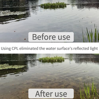 52mm CPL Filter for Phone/DSLR, HD Circular Polarizer Polarizing Filter with Universal Clip, Lens Attachment for iPhone 16 15 14 13 12 Samsung Galaxy Pixel and Other Smart Phones/Camera