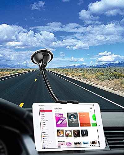Windshield Car Tablet Mount, Car/Truck Window Dashboard Tablet Holder with Long Arm Suction Cup, Compatible with iPad Pro/Air/Mini, Galaxy Tab/Z Fold, iPhone, More 4-13" Cell Phones and Tablets