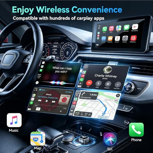 2-in-1 Mini CarPlay Wireless Adapter for iPhone & Android with USB Ports