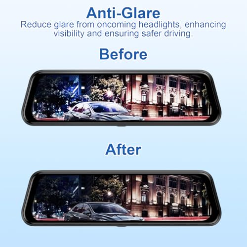 6PCS Anti Glare Film for Car 1.96 in ×7.87 in Rearview Mirror Protective Tint Film for Night Driving, Anti Glare Film Side Mirror Tint Easy Install, Clear Vision for Night Driving