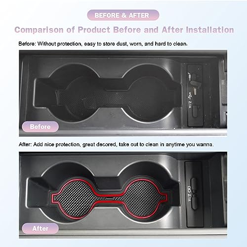 2022-2026 GR86 ZN8 Center Console Liners Mats Cup Holder Inserts Mats Non-Slip Center 2025 2026 GR86 Console Shifter Liner Trim Mats Anti-dust Door Pocket Liners Accessories 6 PCS (Red) - color: Red