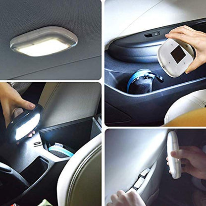 MASO Car Interior Dome Light 10LED Ceiling Roof Lamp 12V USB Rechargeable Reading Lights for Trailer/Van/Yacht/Boat/Caravan（Black+White）