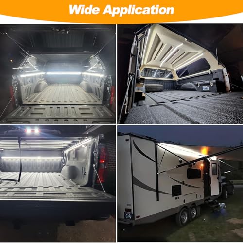 YUGUANG 3Pcs 60 Inch Truck Bed Lights, 6000K White Waterproof LED Truck Bed Lights Strip with On/Off Switch for Trucks, Cargo, Pickup, SUV