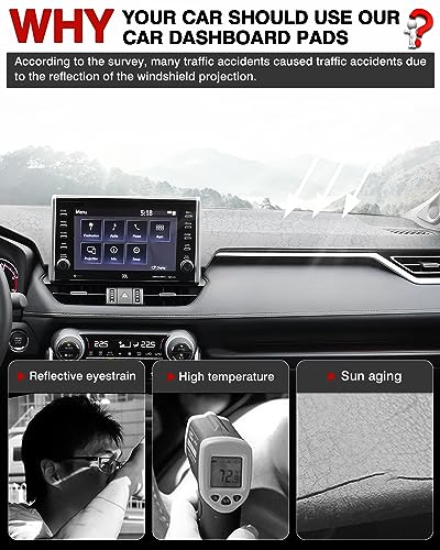 Cartist Dashboard Cover Mat for 2019-2022 2023 2024 2025 Toyota RAV4 Accessories Dash Cover Suede Dash Mat Sunshade Glare UV Rays Protector - size: dash mat for Toyota RAV4 2019-2025
