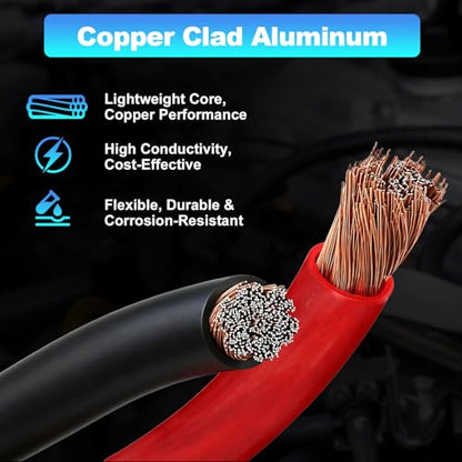 1/0 Gauge Wire 1/0 Battery Cable (20FT Red+20FT Black), Copper Clad Aluminum CCA Amp Wiring Kit with 250A ANL Fuse Holder, Lugs Terminal Connector & Heat Shrink Tube for Car Audio Speaker, Marine - color: 40FT Wire+250A Fuse Holder