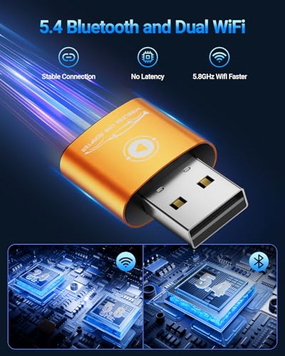 vnilrgle CarPlay Wireless Adapter for iPhone 6+（2026 Upgraded）, Converts Factory Wired to Wireless Adapter for Apple CarPlay iOS 10+, Mini Design, Plug and Play, Auto Connect Fast and Stable(Orange)