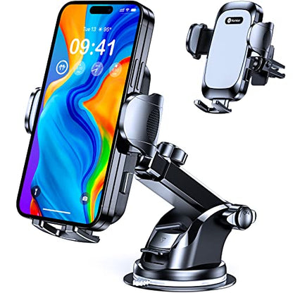 [2025 Stable Nano Suction Cup Phone Mount for Car Universal Hands-Free Suction Cell Phone Holder for Car Dashboard Air Vent Car Phone Holder Mount for Samsung iPhone 16 15 14 Plus Pro Max - size: Dash+Vent+Windshield