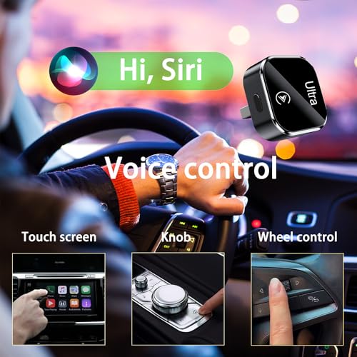 Mini CarPlay Wireless Adapter with Function Buttons, CarPlay Dongle Stick