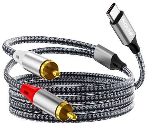 Digital USB-C to 2 RCA Audio Cable Type C to RCA Male Adapter Car AUX Stereo Speaker Amp Cable for iPhone 17/16/15 Series iPad Pro Galaxy S25 Pixel 9 Pro 6.6 FT - size: 6.6FT