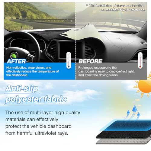 CARTIST Dash Cover for Lexus RX300 RX330 RX350 2004-2009 Dashboard Cover Mat for RX300 RX330 RX350 Accessories Non-Slip Pad Carpet Anti-Glare - color: 04-09 RX(Black)