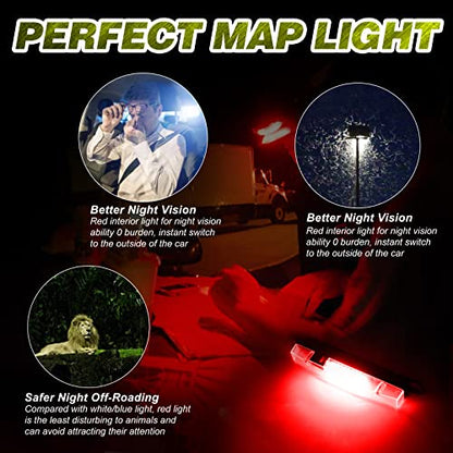 UTV Interior Dome Light Red/White with Switch, Roll Bar Mount LED Light - color: Red